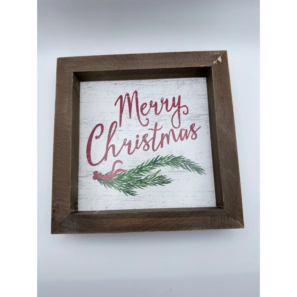 Open Road‎ Merry Christmas Wood Sign Rustic Farmhouse Holiday Decor